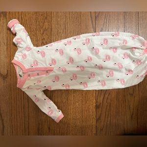 Monica and Andy Newborn gown - flamingos